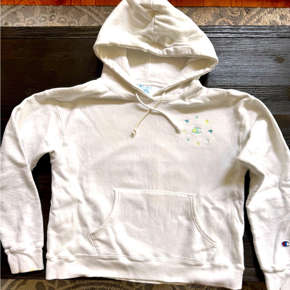 Cute Champion Reverse Weave® Hoodie – White size Large